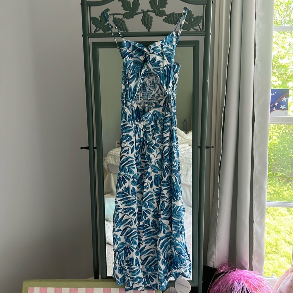 blue and white sundress